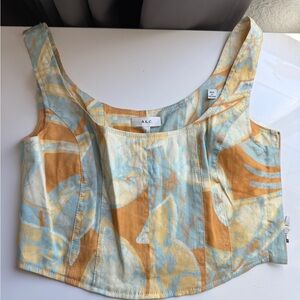 NWT A.L.C. Women's Blue and Orange Tank Top